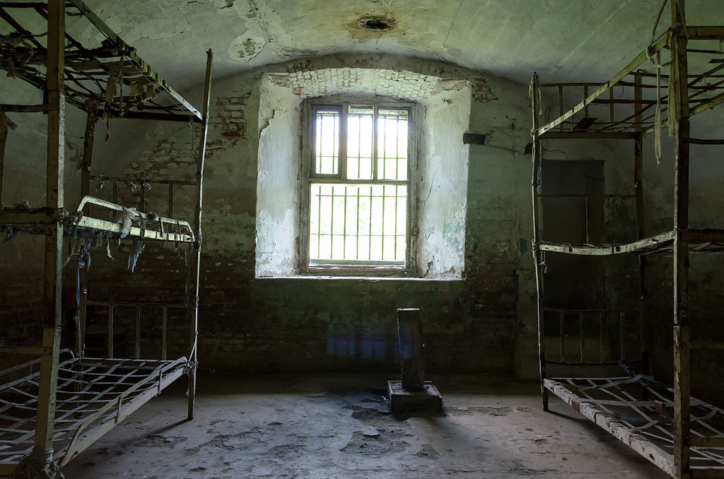 Cell at the abandoned Fort 13 Jilava Prison in Romania