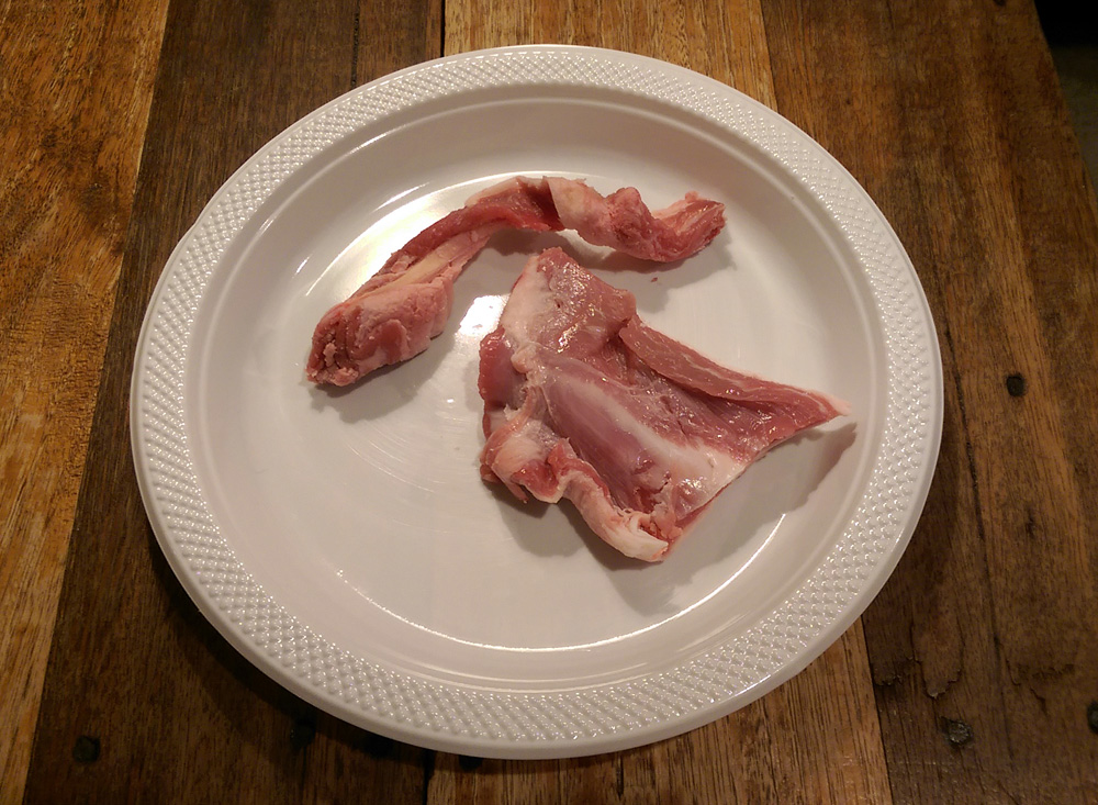 This is about 10-20 cents worth of meat. The rest can be frozen or fed to pets - Using a Trail Camera to Practice Trapping and/or Study Animals